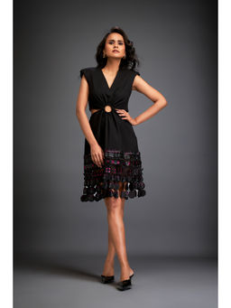 Deepika Arora - Womens Embroidered Black Dress
