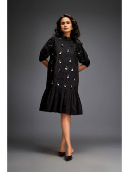 Deepika Arora - Womens Embellished Black Dress