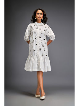 Deepika Arora - Womens Embellished White Dress