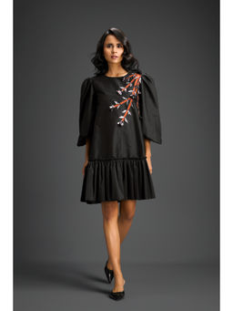 Deepika Arora - Womens Embroidered Black Dress