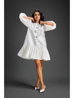 Deepika Arora - Womens Embroidered White Dress