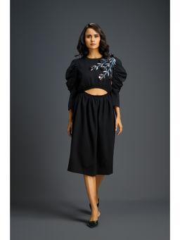 Deepika Arora - Womens Embroidered Black Dress