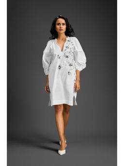 Deepika Arora - Womens Embroidered White Dress