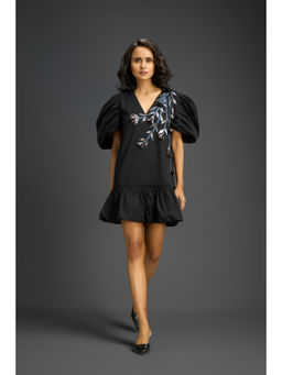 Deepika Arora - Womens Embroidered Black Dress