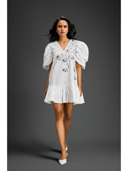 Deepika Arora - Womens Embroidered White Dress
