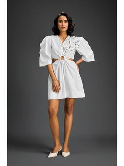 Deepika Arora - Womens Embellished White Dress