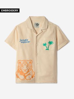 The Souled Store - Originals: Jungle Explorer Boys Cotton Cream Shirt