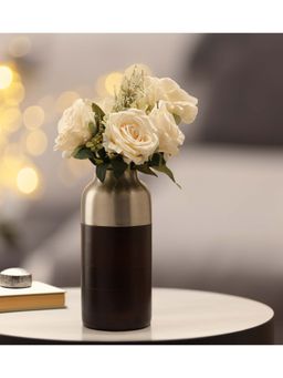 De Maison Decor - Cylindrical Deidra Wood Large Silver Vase