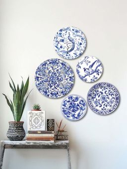 The Castle Decor - Holland Wall Plates Perfect Home Decor Set Of 5-Blue