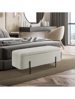 Doe Buck - Santrell Storage Bench In Boucle Fabric
