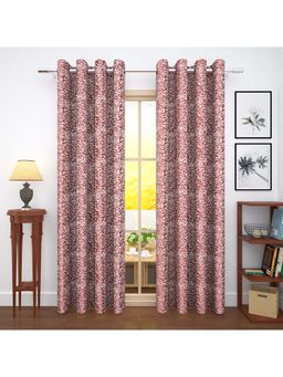 Story@Home - 215 Cm (7 Ft) Door Jacquard Room Darkening Abstract Curtains (Pack Of 2)