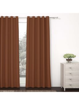 Story@Home - 242 Cm (8 Ft) Shower Polyester, Silk Blackout Single Solid Curtain