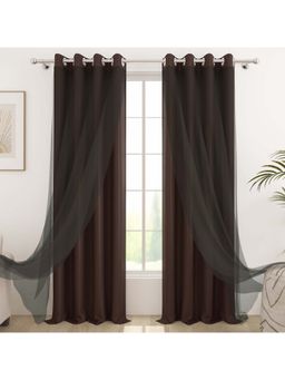 Story@Home - 242 Cm (8 Ft) Shower Polyester, Silk Blackout Single Solid Curtain