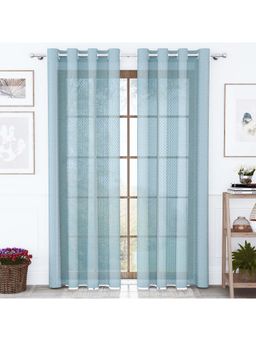Story@Home - 242 Cm (8 Ft) Shower Polyester Semi Transparent Quikry Curtains (Pack Of 2)