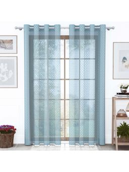 Story@Home - 242 Cm (8 Ft) Shower Polyester Semi Transparent Quikry Curtains (Pack Of 2)