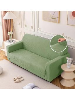 House of Quirk - Green Five Seater Sofa Cover Universal Jacquard Waterproof For Couch