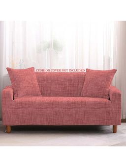 House of Quirk - Pink Four Seater Sofa Cover Jacquard Waterproof For Couch Flexible Stretch Sofa