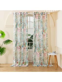 Story@Home - 275 Cm (9 Ft) Long Door Polyester Transparent Floral Curtains (Pack Of 2)