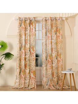 Story@Home - 275 Cm (9 Ft) Long Door Polyester Transparent Floral Curtains (Pack Of 2)