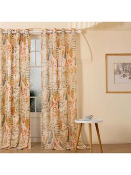 Story@Home - 275 Cm (9 Ft) Long Door Polyester Transparent Single Floral Printed Curtain