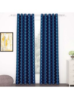 Story@Home - 275 Cm (9 Ft) Long Door Polyester Blackout Geometric Curtains (Pack Of 2)