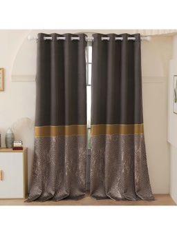 Story@Home - 275 Cm (9 Ft) Long Door Polyester Blackout Abstract Curtains (Pack Of 2)