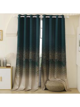 Story@Home - 275 Cm (9 Ft) Long Door Polyester Blackout Single Abstract Curtain