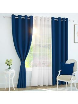 Story@Home - (9 Ft) Long Door Polyester Silk Blackout Solid Curtains (Pack Of 3)