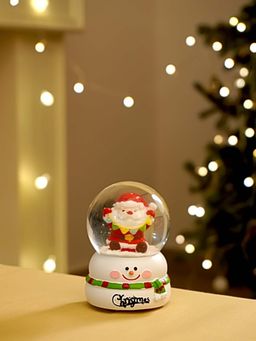Little Surprise Box - Santa With Bunting Colourful Led Dome On Snowman Base Christmas Table Decor
