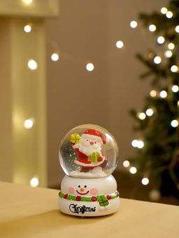 Little Surprise Box - Santa With Gift Colourful Led Globe On Snowman Base, Christmas Table Decor