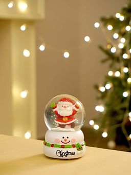 Little Surprise Box - Standing Santa Colourful Led Dome On Snowman Base, Christmas Table Decor