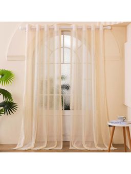 Story@Home - 275 Cm (9 Ft) Long Door Polyester Semi Transparent Solid Curtains (Pack Of 2)