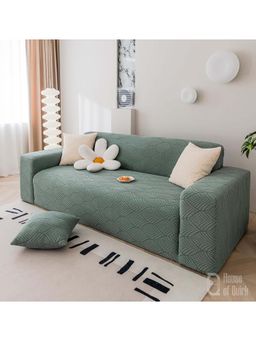 House of Quirk - Green Triple Sofa Cover Premium Jacquard Fabric Soft Stretchable Couch