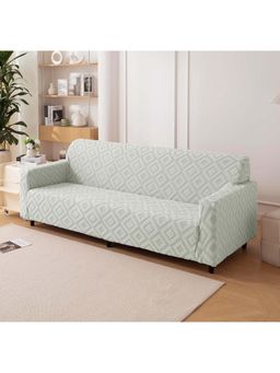 House of Quirk - Smoke Triple Sofa Cover Premium Jacquard Fabric Soft Stretchable Couch