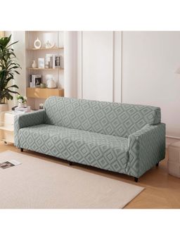 House of Quirk - Stone Triple Sofa Cover Premium Jacquard Fabric Soft Stretchable Couch