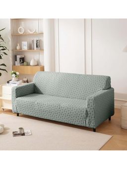 House of Quirk - Grey Triple Sofa Cover Premium Jacquard Fabric Soft Stretchable Couch