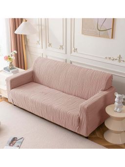 House of Quirk - Pink Triple Sofa Cover Premium Jacquard Fabric Soft Stretchable Couch