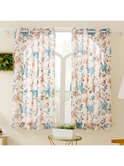 Story@Home - 152 Cm (5 Ft) Window Polyester Transparent Floral Curtains (Pack Of 2)