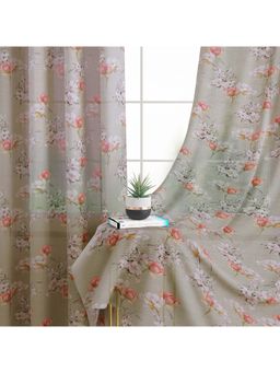 Story@Home - 152 Cm (5 Ft) Window Polyester Transparent Floral Curtains (Pack Of 2)