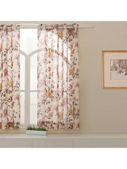 Story@Home - 152 Cm (5 Ft) Window Polyester Transparent Single Floral Printed Curtain