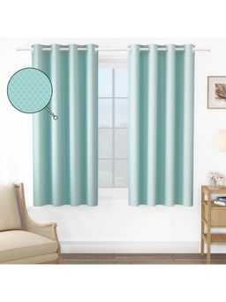Story@Home - 152 Cm (5 Ft) Window Jacquard Room Darkening Geometric Curtains (Pack Of 2)