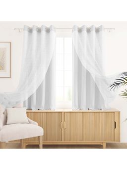 Story@Home - 152 Cm (5 Ft) Window Polyester, Silk Blackout Solid Curtains (Pack Of 2)