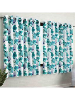 Story@Home - (5 Ft) Window Polyester Semi Transparent Nature Curtain (Pack Of 4) (Blue, White)