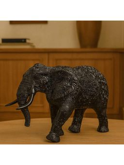 Acad Home - Black Gajraj The Majestic Guardian Of Auspiciousness Sculpture
