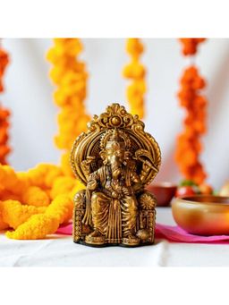 Ritualistic - Gold Pure Brass Lalbaug Raja Idol