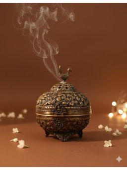 Ritualistic - Gold Dhuna Kalash Premium Brass Loban Burner
