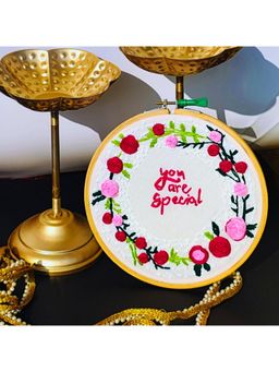 TheYUGO - White You Are Special Hand Embroidered Decorative Wall Plate