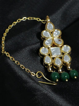 Karatcart - Traditional Gold Plated White Kundan Maang Tikka