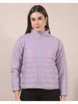 Cantabil - Purple Mandarin Neck Puffer Jacket