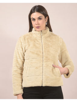 Cantabil - Beige High Neck Puffer Jacket